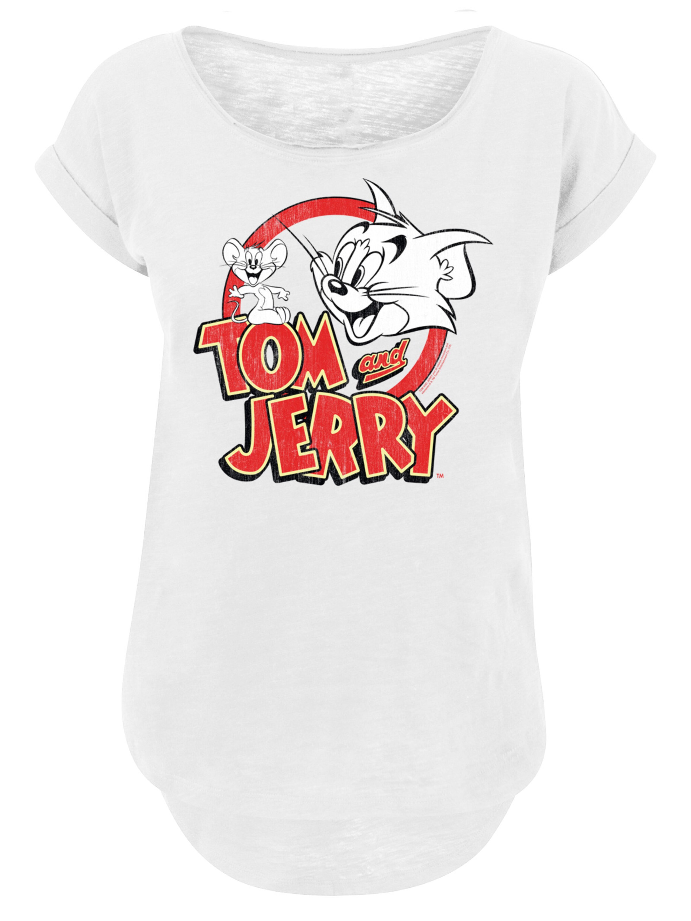 F4NT4STIC Shirt 'Tom and Jerry' in White: front
