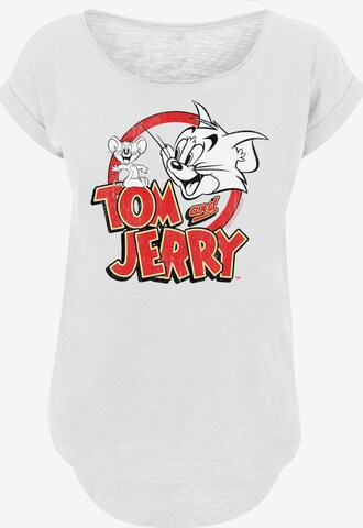 F4NT4STIC Shirt 'Tom and Jerry' in Wit: voorkant