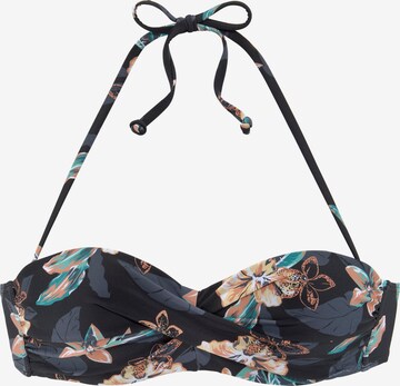 Bandeau Hauts de bikini VENICE BEACH en noir : devant