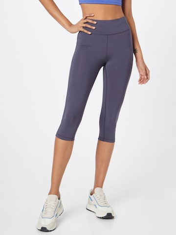 Casall Skinny Workout Pants in Blue: front