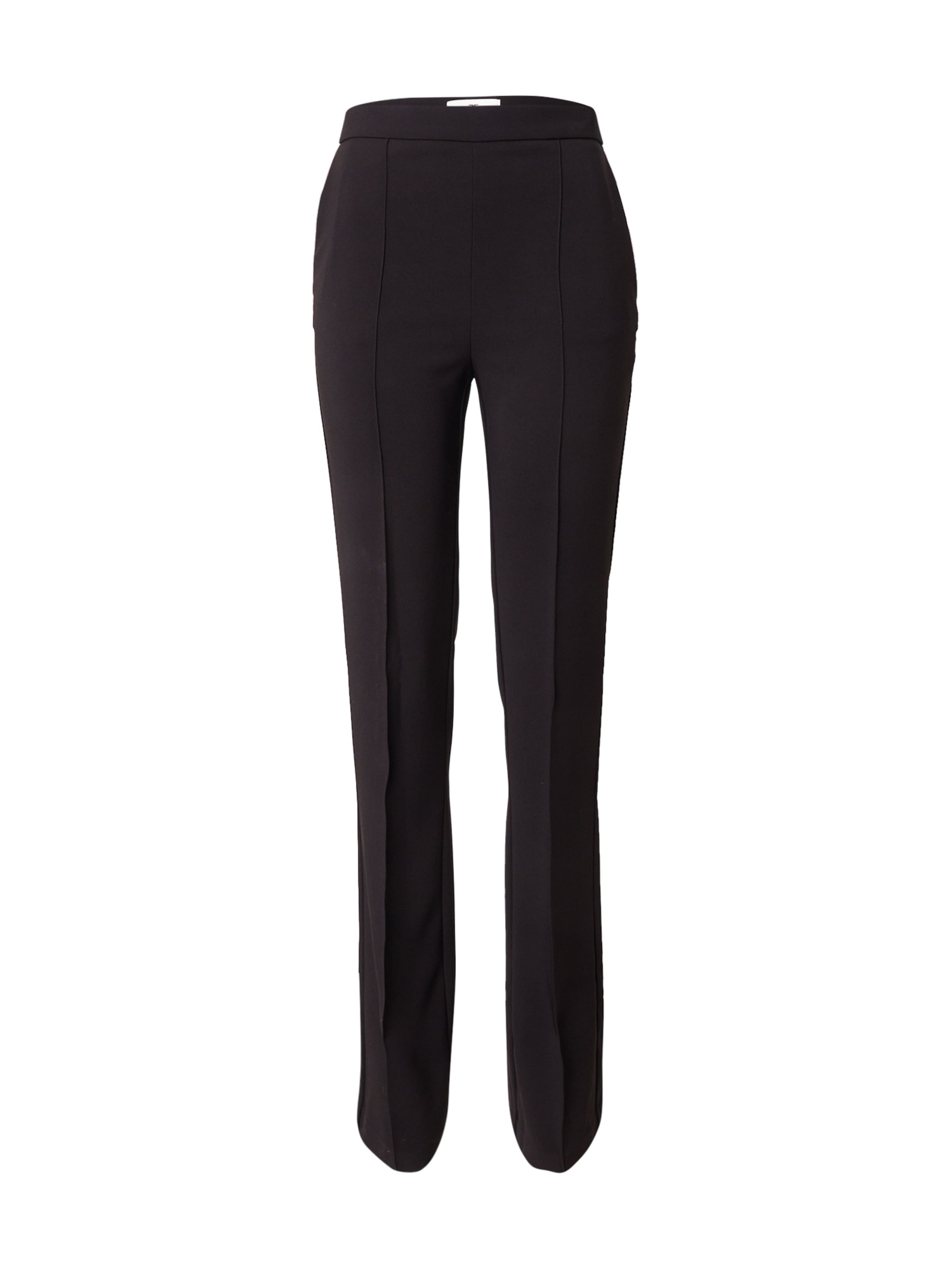 Elisabetta Franchi - Acampanado Pantalón plisado en negro: frente