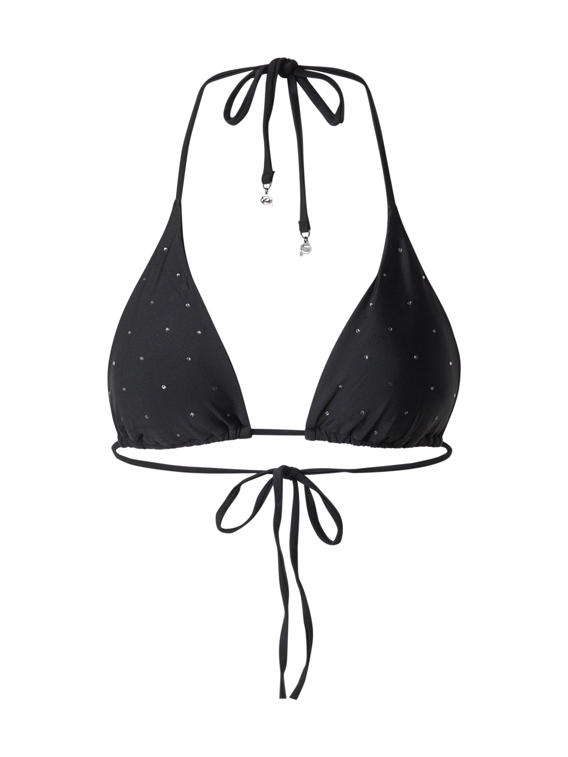 Karl Lagerfeld Kolmnurk Bikiinitopp 'IKON', värv must: eest vaates