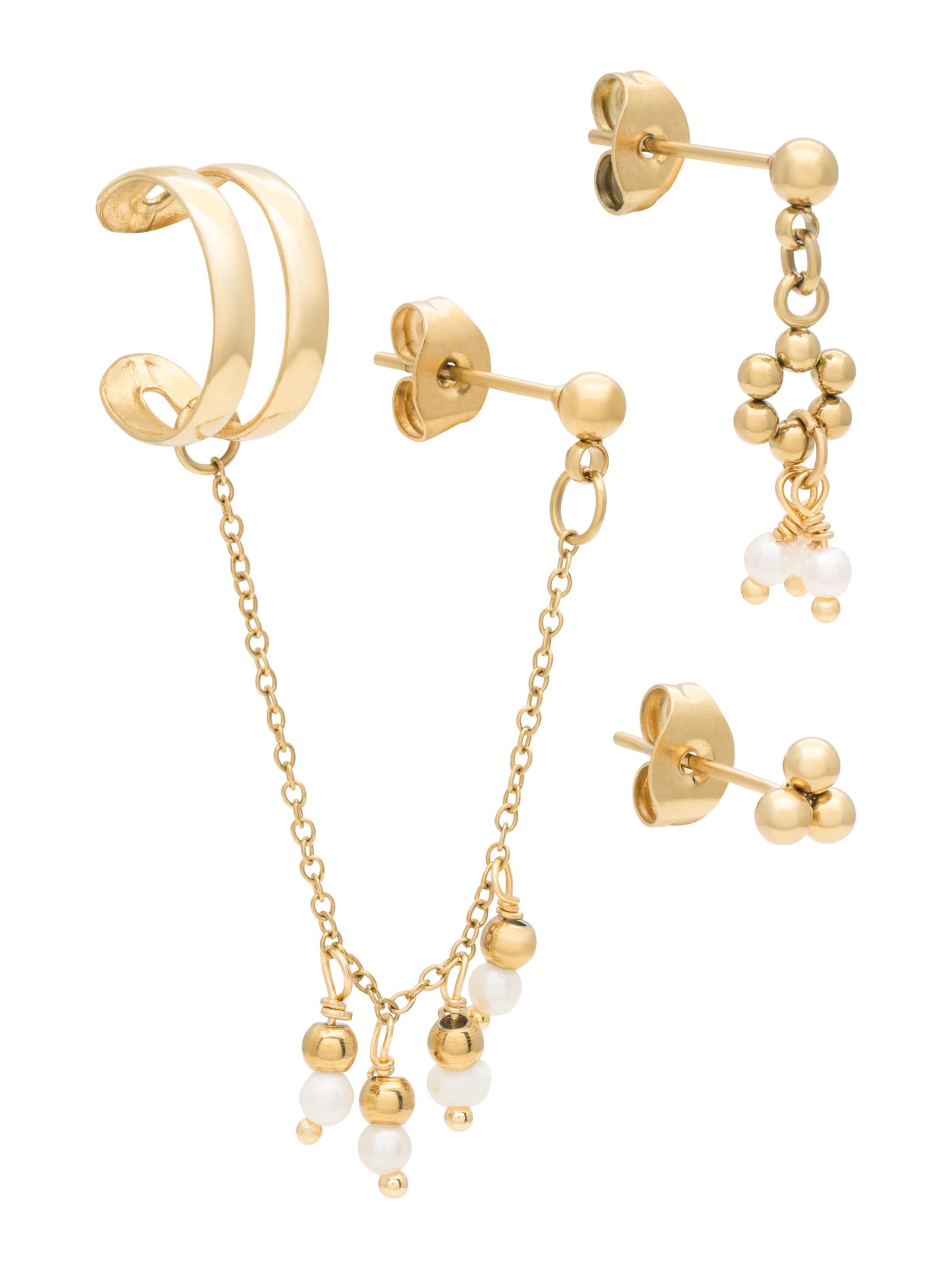 A&C Oslo – Nordic Design Jewellery Earrings 'Steel - Miniature' in Gold: front