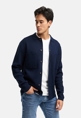 INDICODE JEANS Gebreid vest 'Bellino' in Blauw