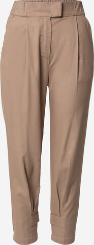 Sisley Tapered Bandplooibroek in Beige: voorkant