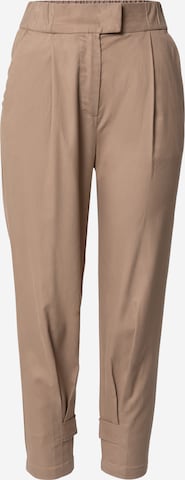 Sisley - Tapered Pantalón plisado en beige: frente