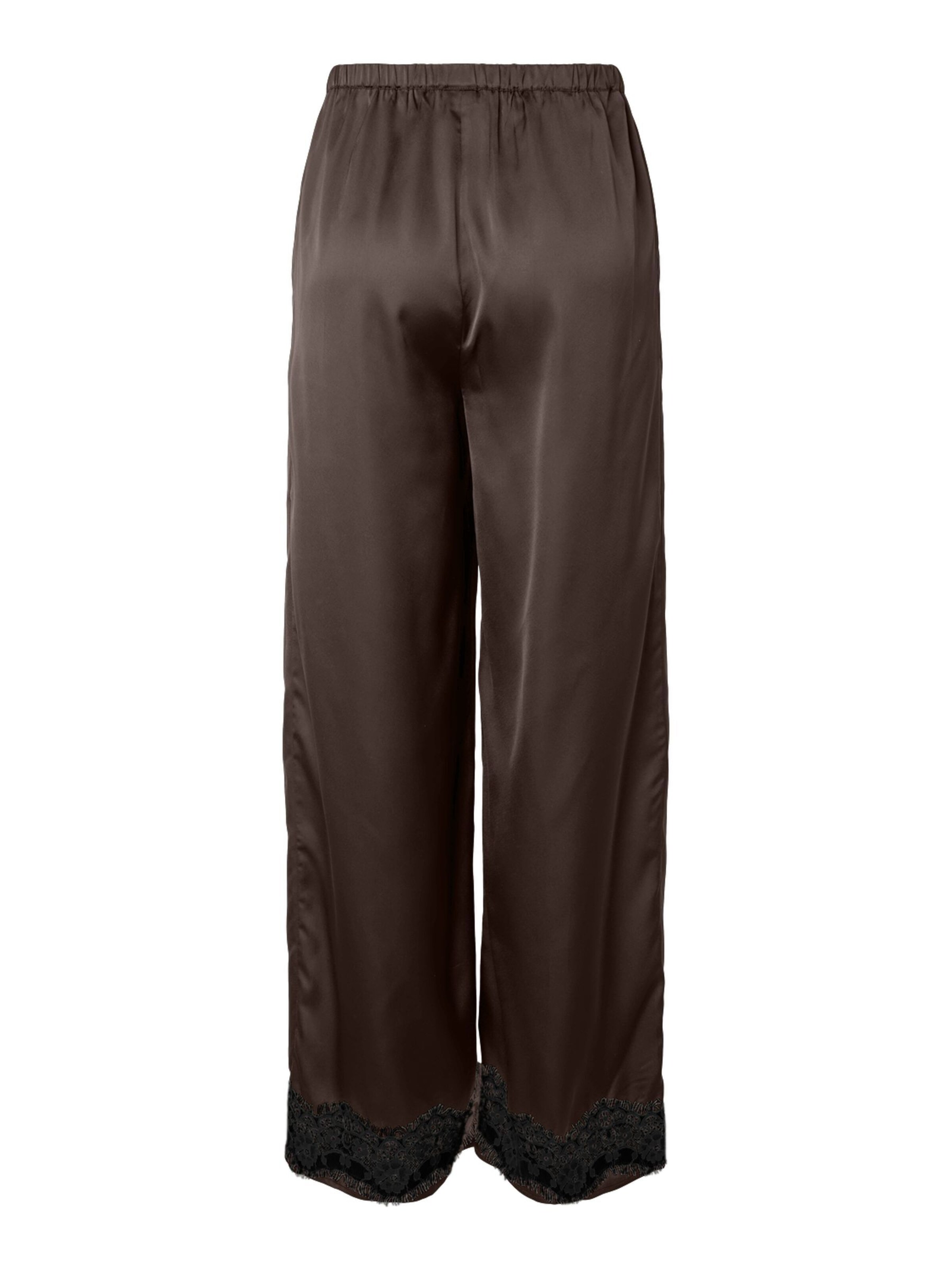 PIECES Wide leg Broek 'PCAriel' in Bruin