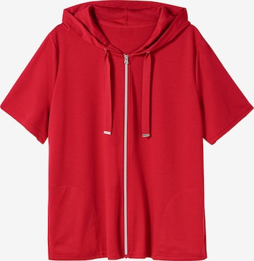 SHEEGO Zip-Up Hoodie in Red: front