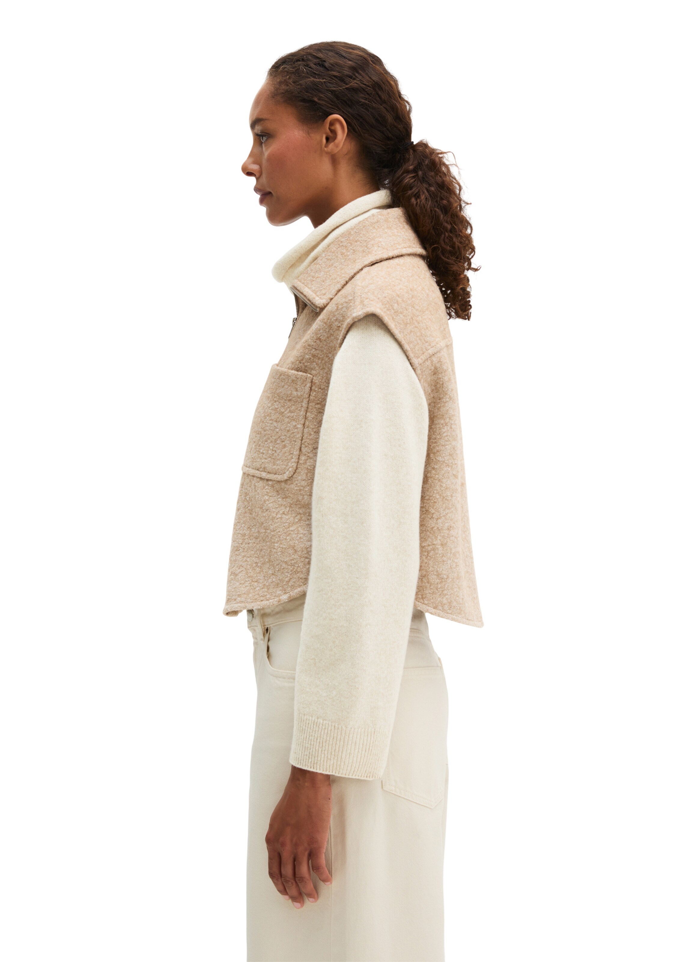Gilet Marc O'Polo en beige : sur le côté