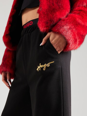 Loosefit Pantaloni 'Nasuede' di HUGO Red in nero