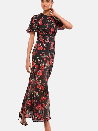 Lipsy Kleid in pastellgrün / pink / orangerot / schwarz, Produktansicht