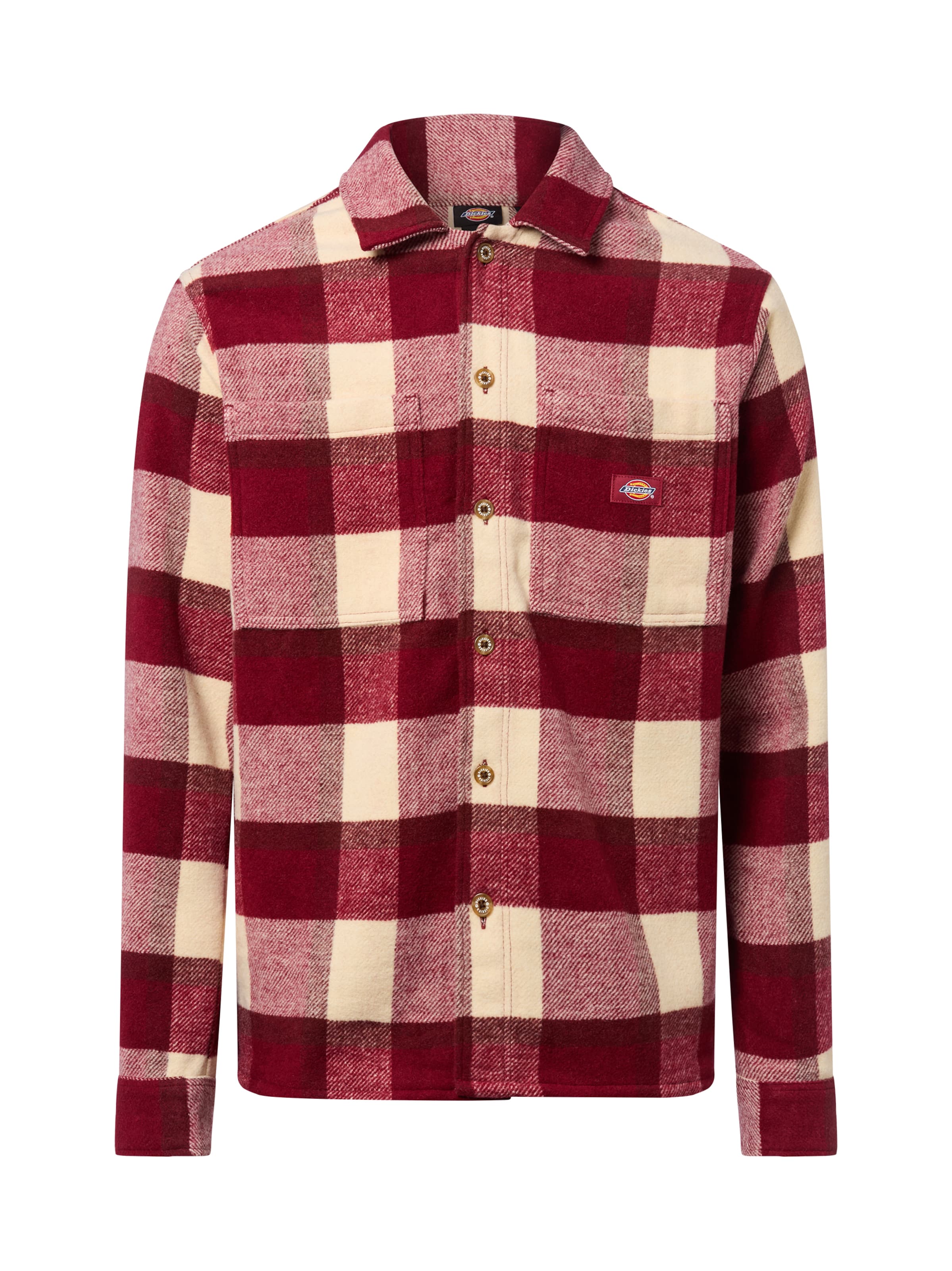 DICKIES Button Up Shirt 'Plaid Coaling' in Beige / Bordeaux / mottled red, Item view