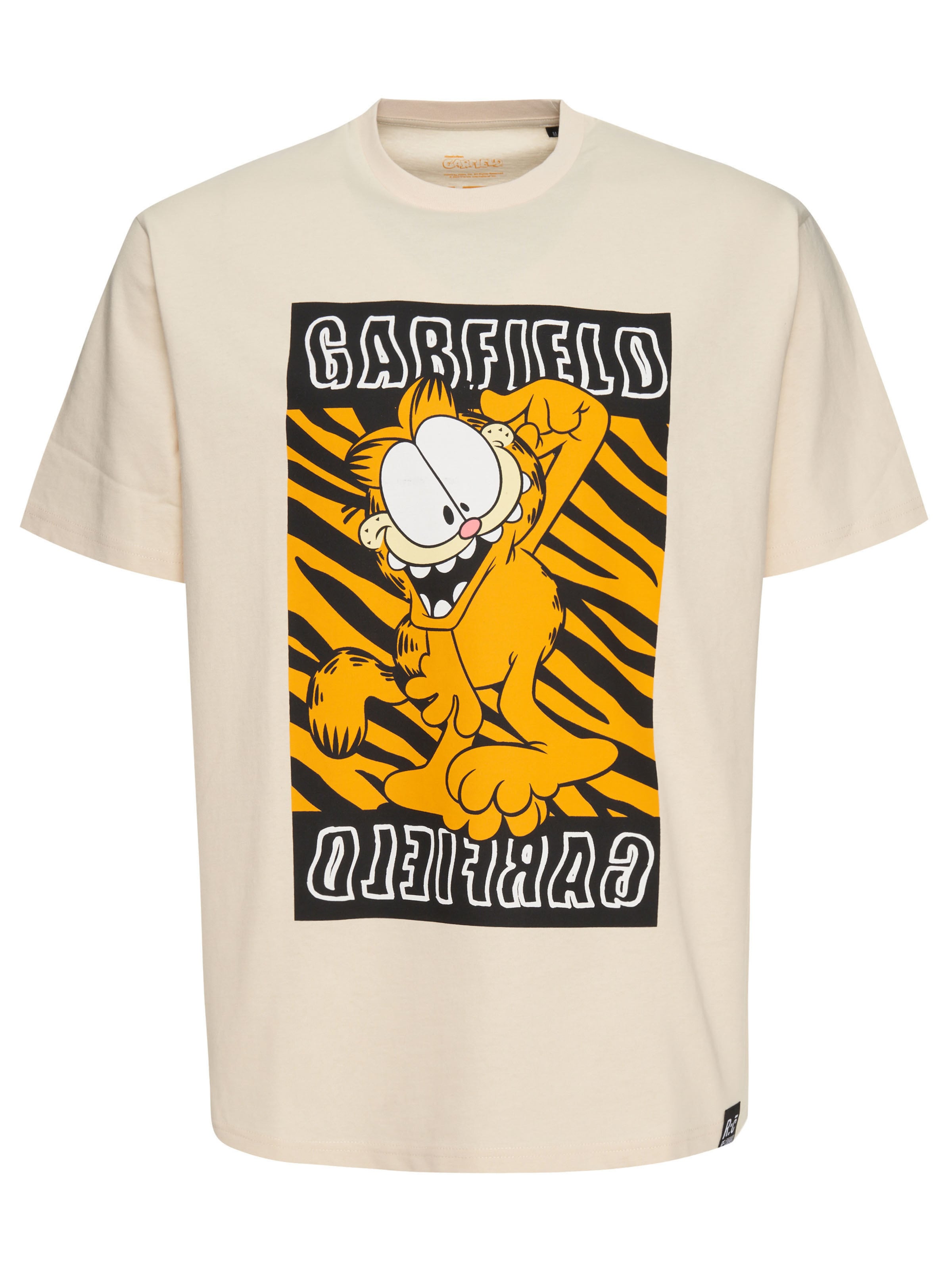 Recovered T-Shirt 'Garfield Trippy' in XXL in ecru, Produktansicht