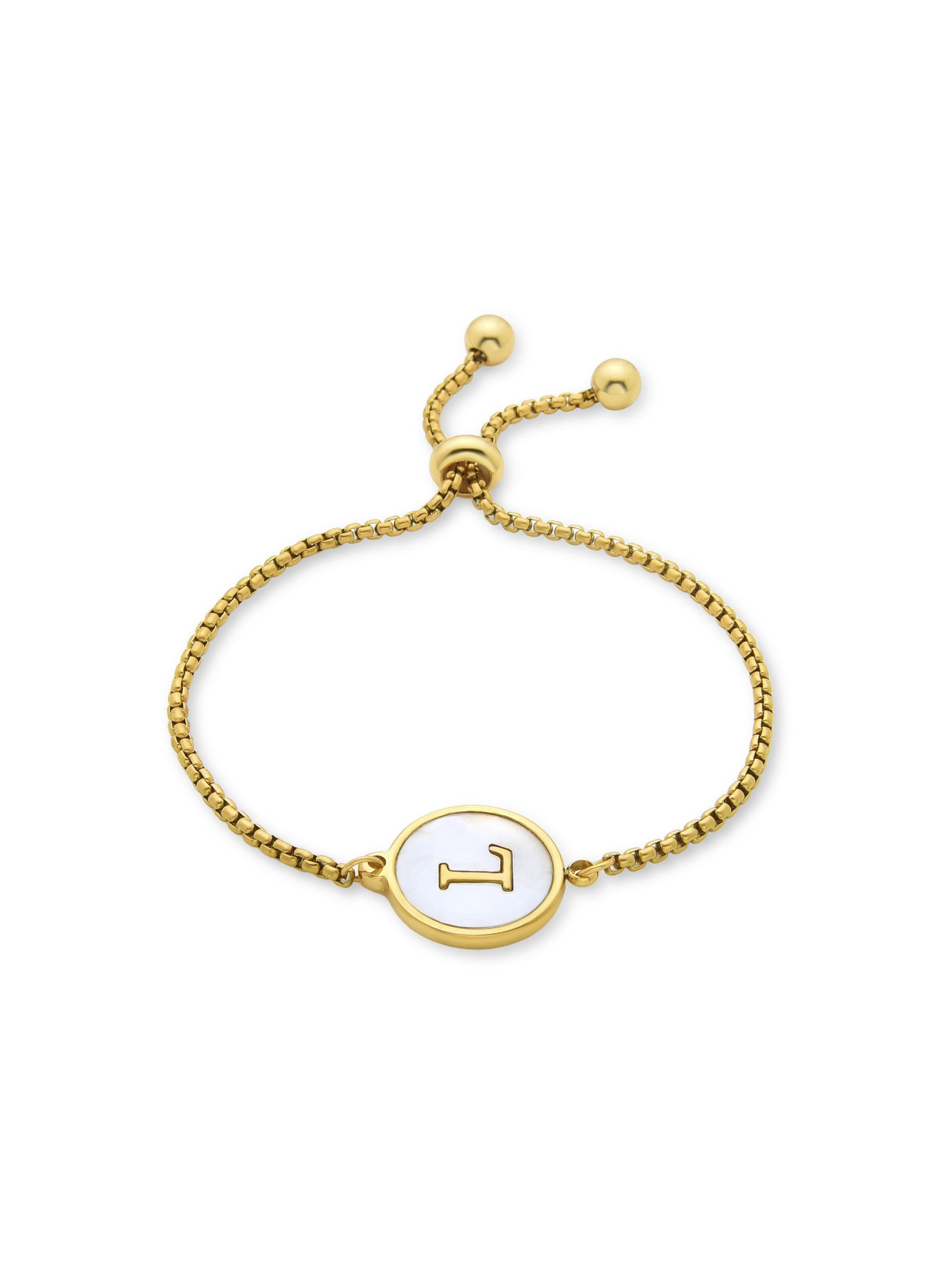Luxenter Armband 'Alphabet'‌‌‌‌‌‌‌‌ in Gold: Vorderseite