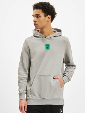 PUMA Sweatshirt 'Minecraft' in Grau: Vorderseite