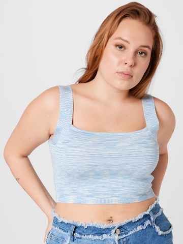 Cotton On Curve Knitted Top in Blue: front