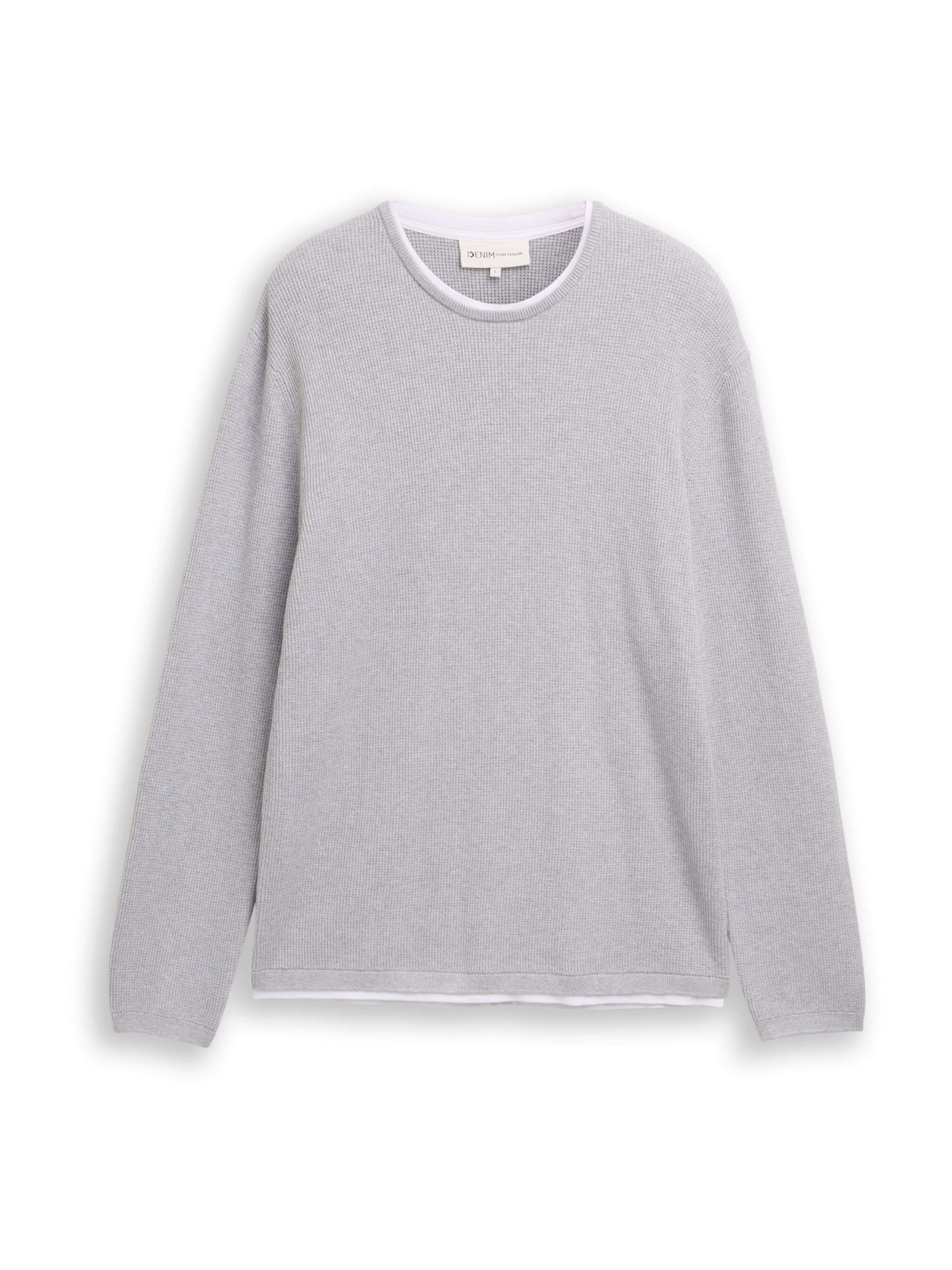 TOM TAILOR DENIM Sweater in Grey: front
