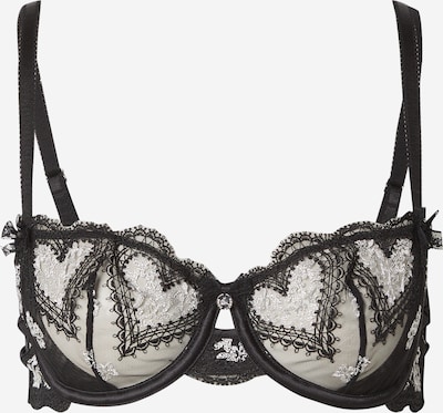 Boux Avenue Rintaliivi 'AMORE' värissä musta / valkoinen, Tuotenäkymä