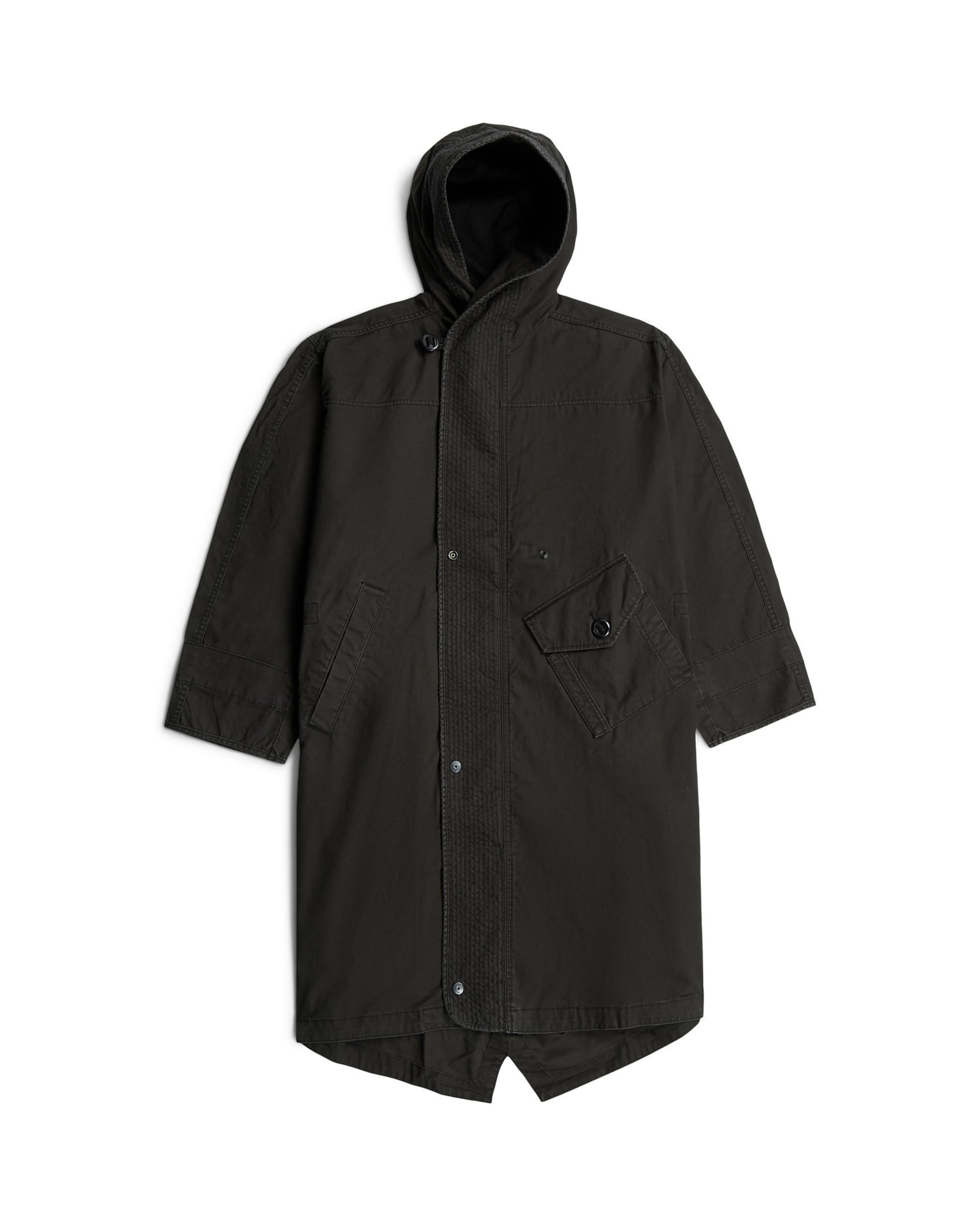 G-STAR Tussenparka 'Fishtail Parka' in Zwart: voorkant