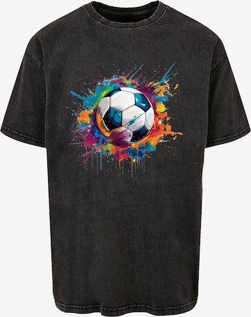T-Shirt 'Bunte Fußball Grafik' F4NT4STIC en noir : devant
