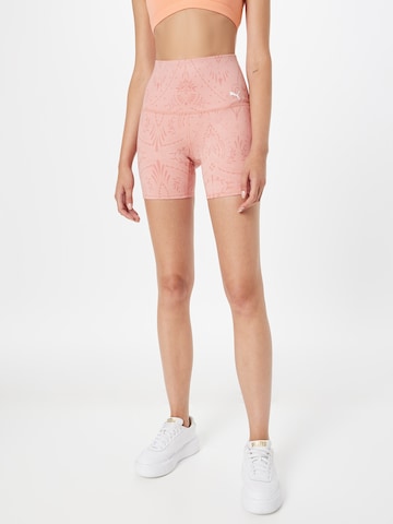 PUMA Skinny Sports trousers in Pink: front