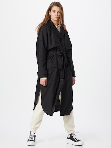 Karo Kauer Between-Seasons Coat in Black: front
