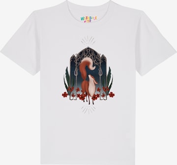 watabout.kids T-Shirt 'Der Wunderschöne Fuchs' in Weiß: Vorderseite