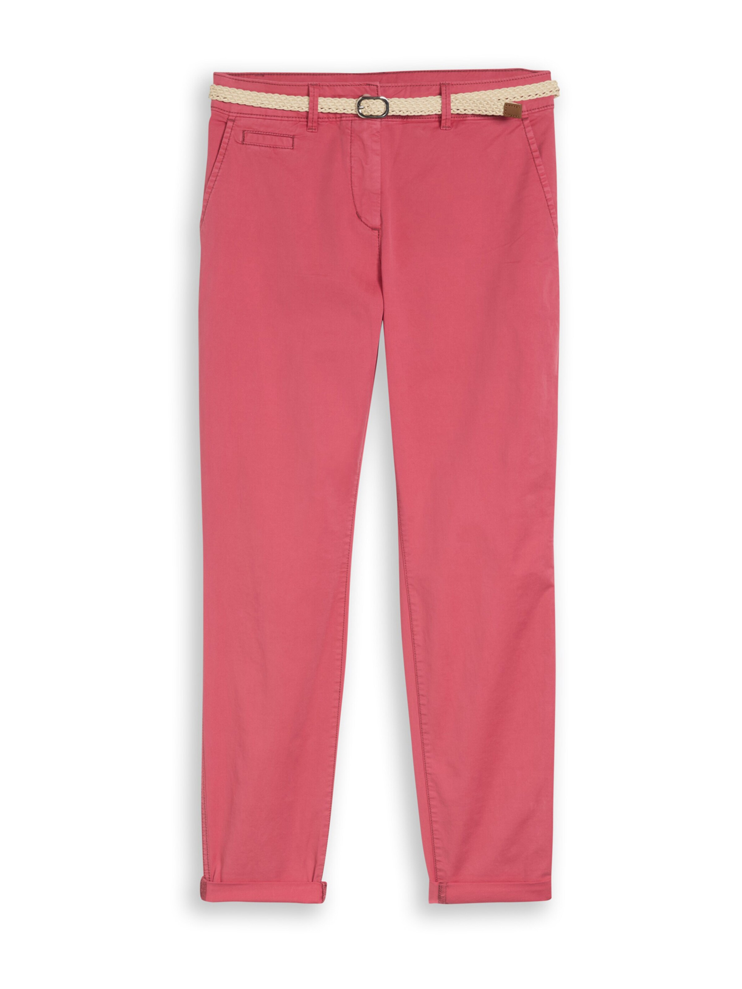 Coupe slim Pantalon chino TOM TAILOR en rose : devant