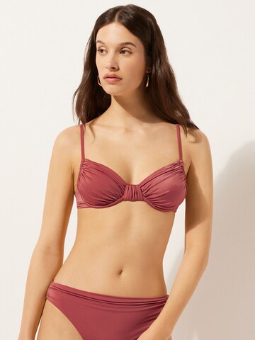 CALZEDONIA Balconette Bikini Top in Red: front