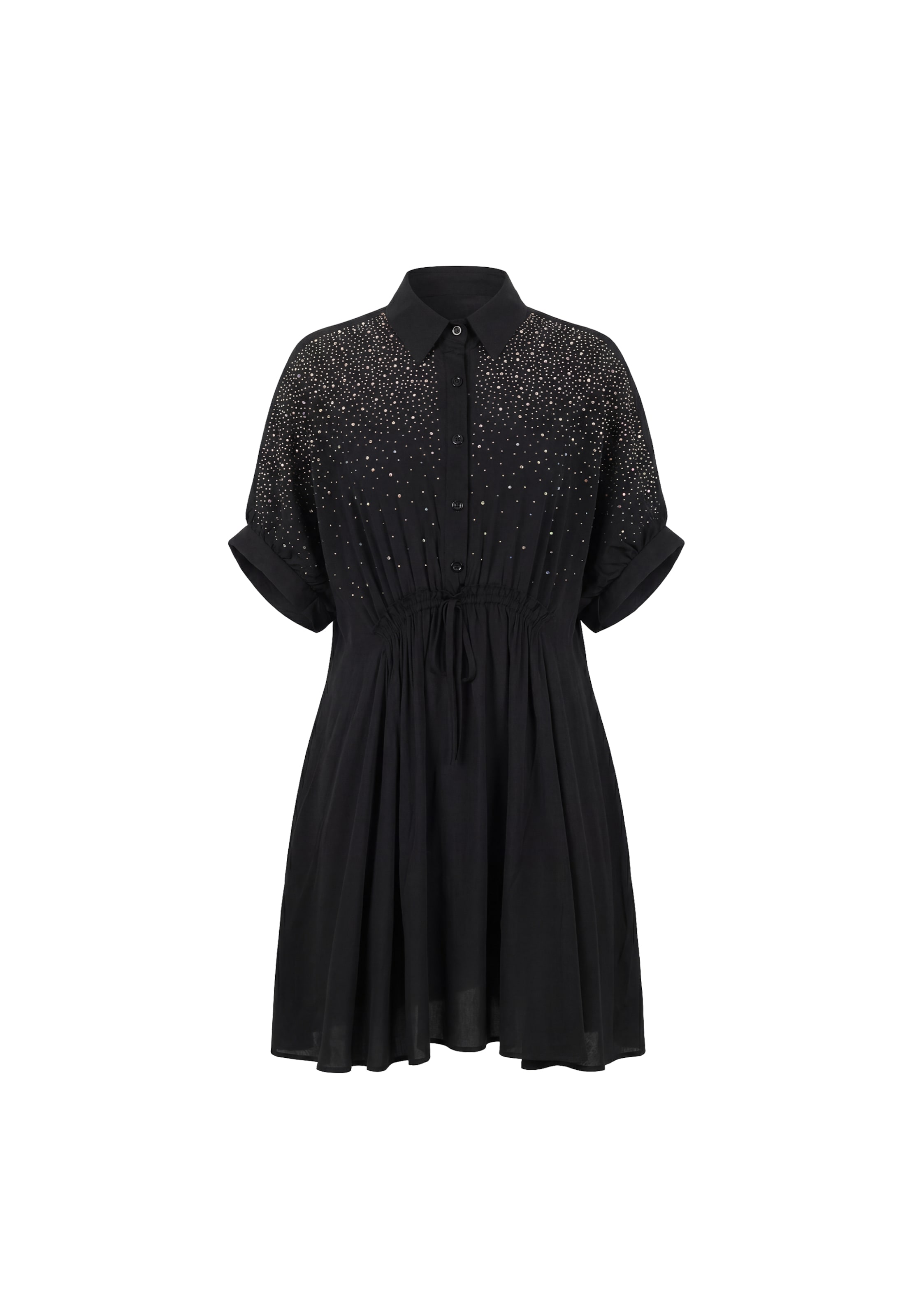 faina - Vestido camisero 'Glow' en negro: frente