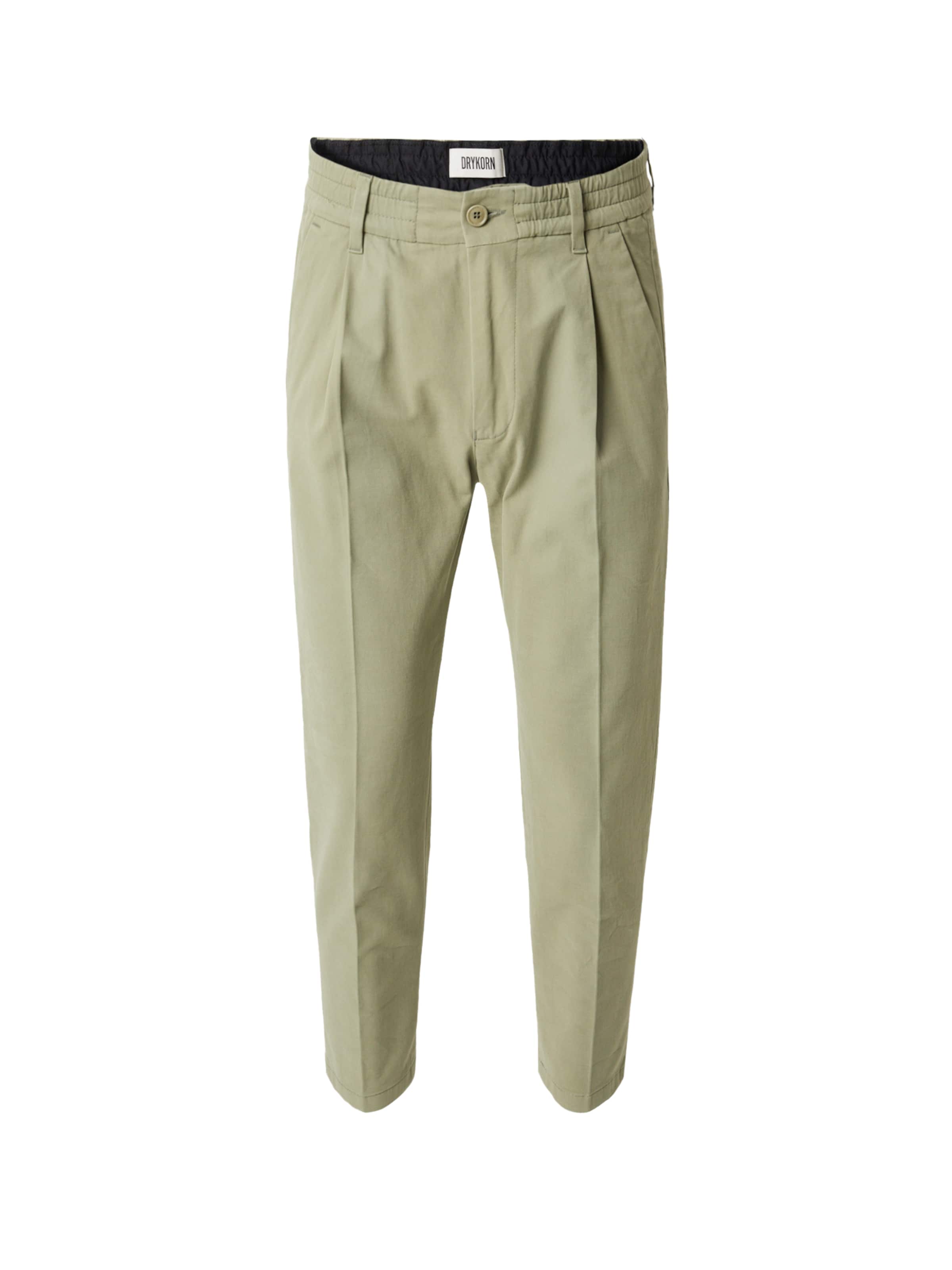 DRYKORN Regular Pleated Pants 'CHASY' in Green: front
