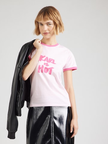 Karl Lagerfeld Paita 'KARL IS HOT' värissä vaaleanpunainen: etupuoli