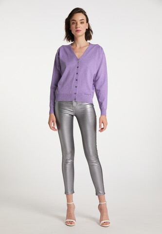 myMo at night Knit Cardigan in Purple