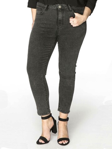 Skinny Jean 'VERA' Yoek en gris : devant