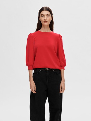 Sweat-shirt 'Tenny' SELECTED FEMME en rouge : devant