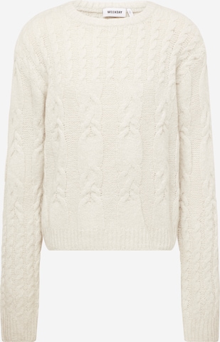 WEEKDAY Sweater 'Jesper' in White: front