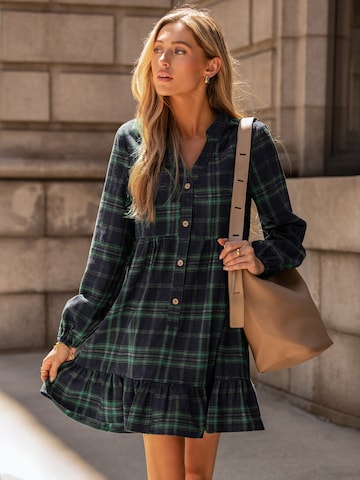 Cupshe Obleka 'Rustic Charm Plaid' | zelena barva