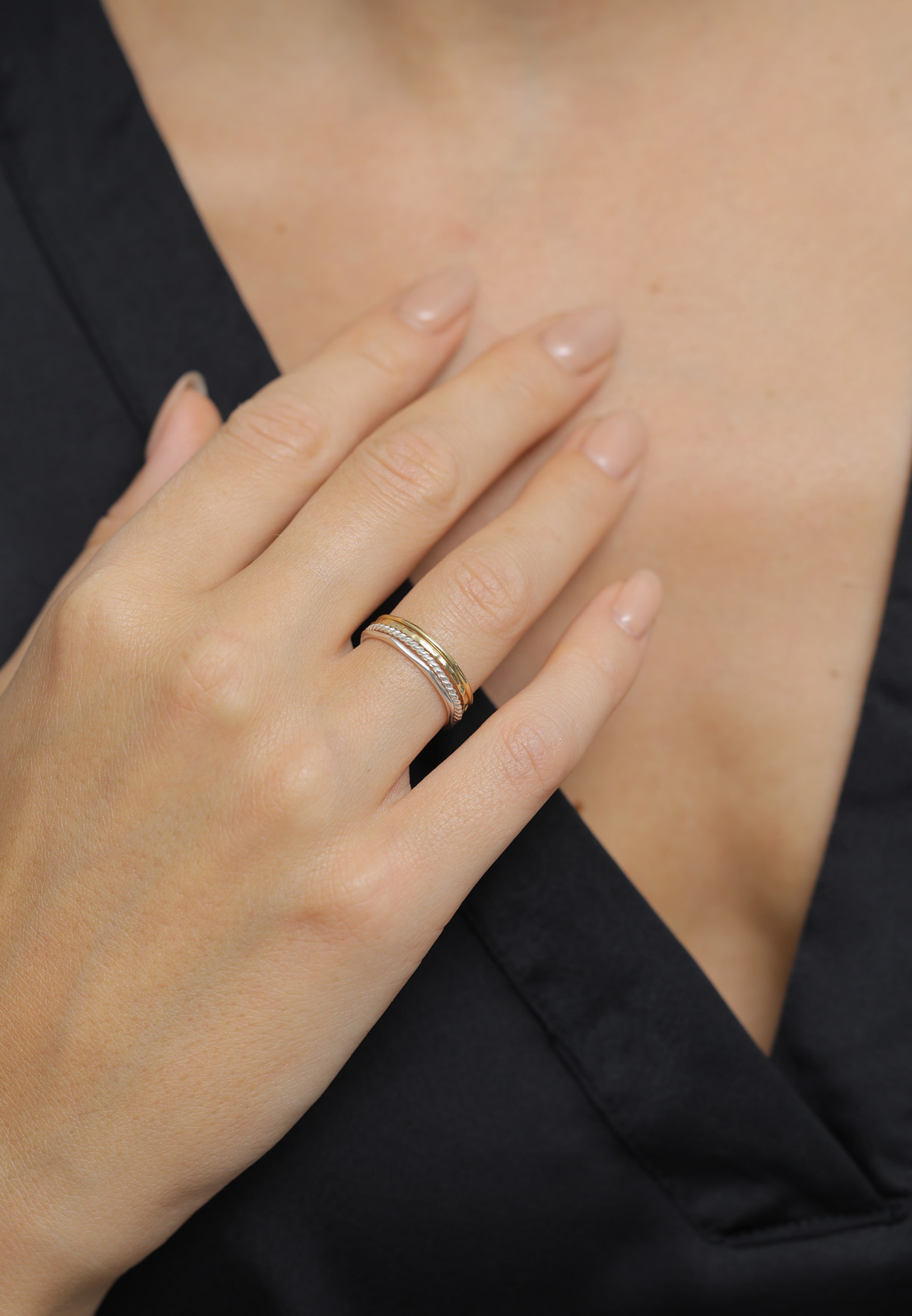 ELLI Gyűrűk 'Bi-Color' - arany: elől