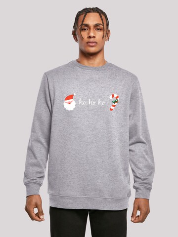 F4NT4STIC Sweatshirt 'Ho Ho Ho Weihnachten Christmas' in Grijs: voorkant