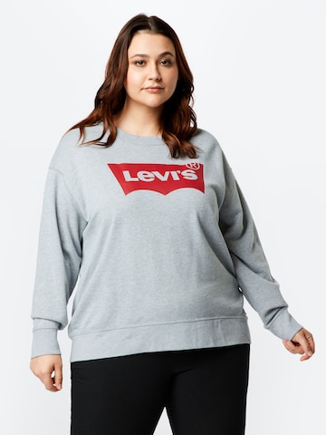 Levi's® PlusSweater majica 'PL Graphic Standard Crew' - siva boja: prednji dio