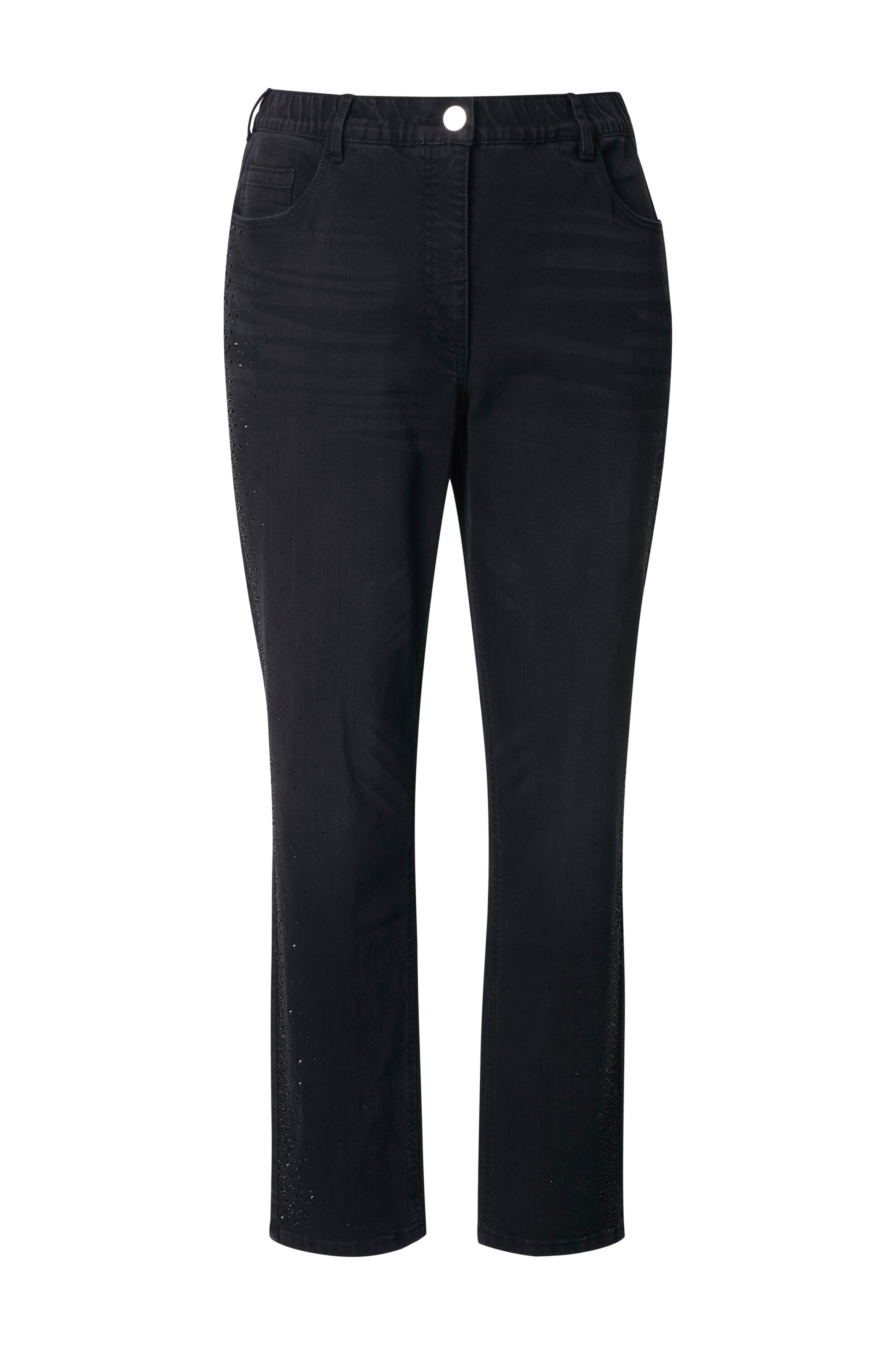 Ulla Popken Regular Jeans in Zwart: voorkant