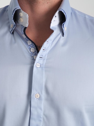 Slim fit Camicia business 'Marco Polo Iconic Satin Man Shirt White' di 7Camicie in blu