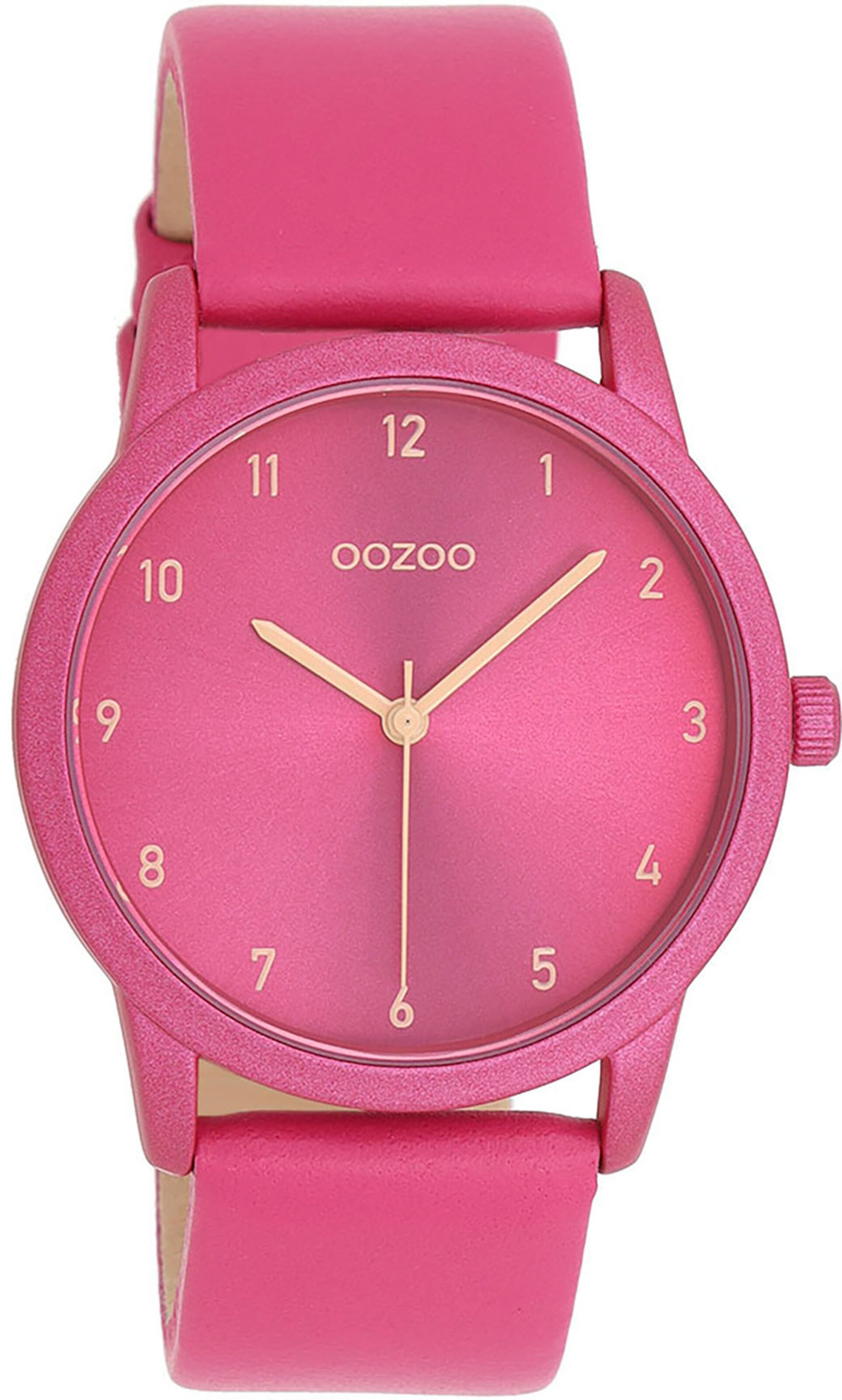 OOZOO Analoguhr in Pink: Vorderseite