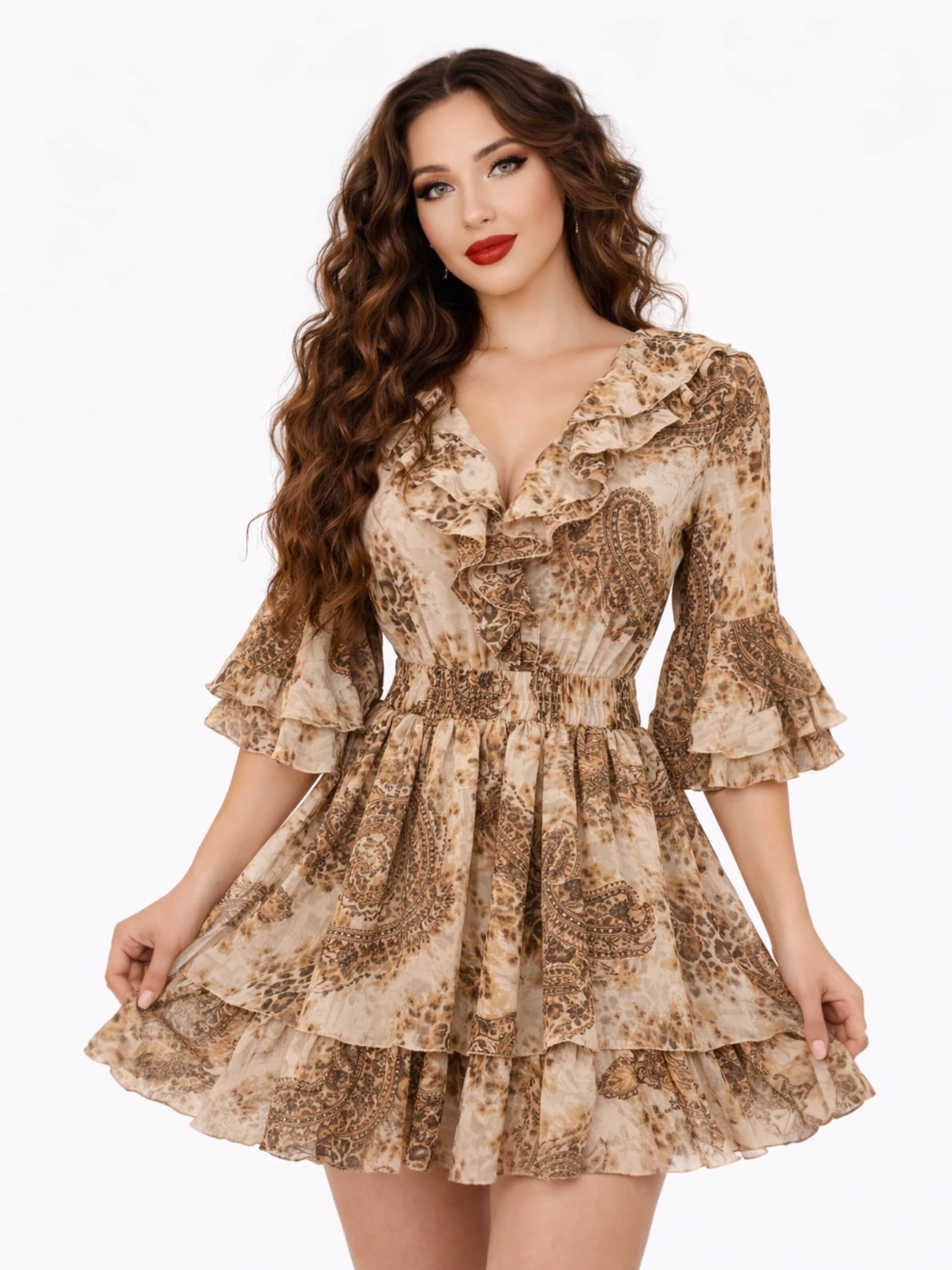 Elena Athanasiadou Cocktailmekko 'Natalia' värissä beige: etupuoli