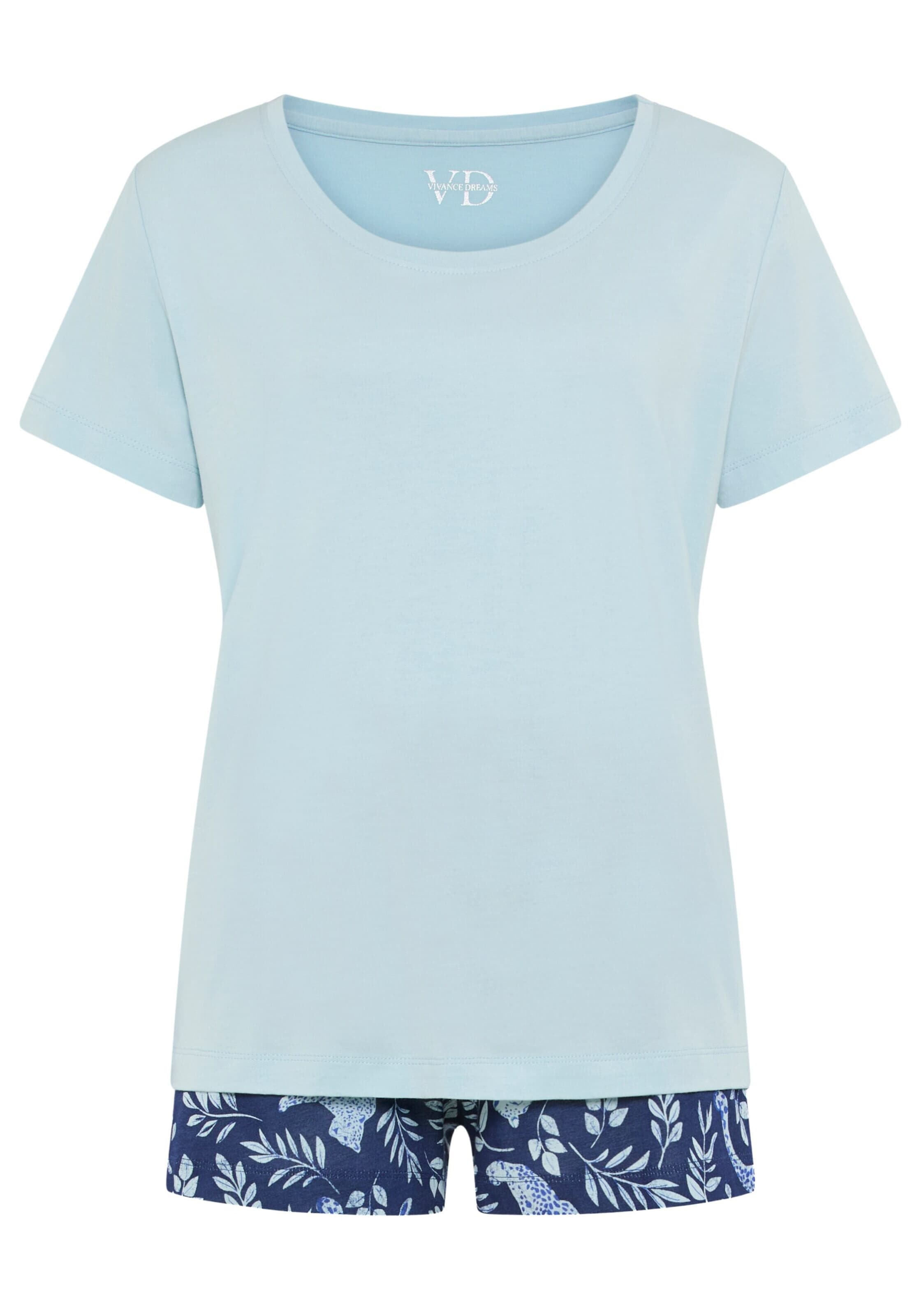 VIVANCE - Pijama de pantalón corto en azul: frente