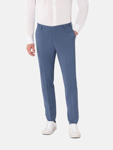 BENVENUTO Slim fit Pleated Pants 'IAGO' in Blue: front