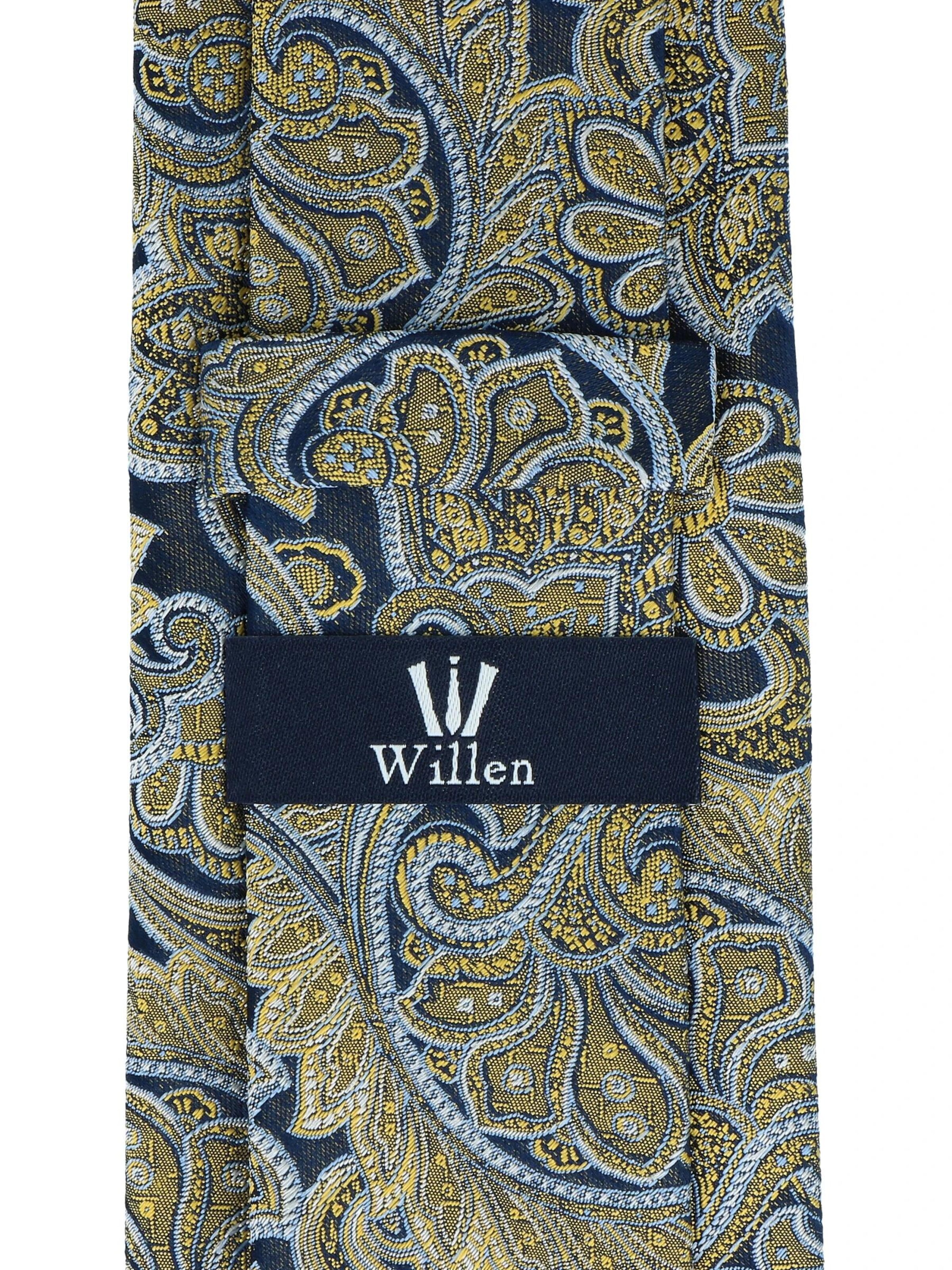 WILLEN Tie 'Marine Paisley' in Yellow