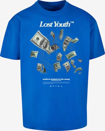 T-Shirt Lost Youth en bleu : devant