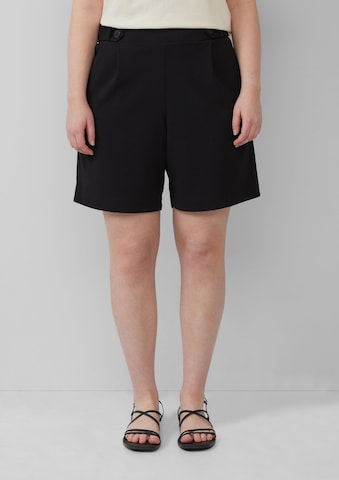 Regular Pantalon à pince QS en noir : devant