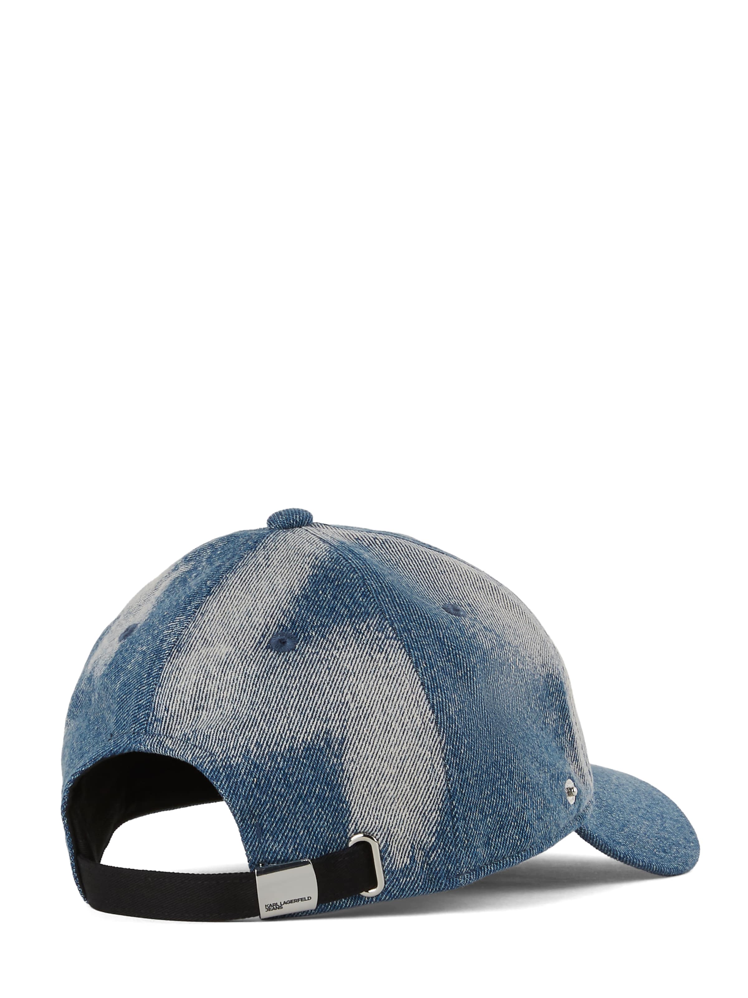 KARL LAGERFELD JEANS Čepice 'BLEACHED' – modrá